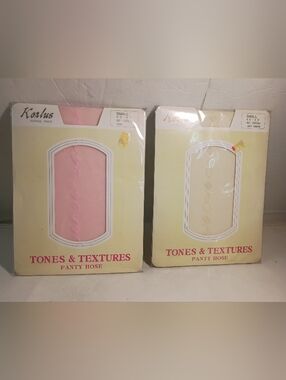 Vintage Korlus Tones & Textures Pantyhose Pink/White Small 5' -5' 3" Sandal Foot